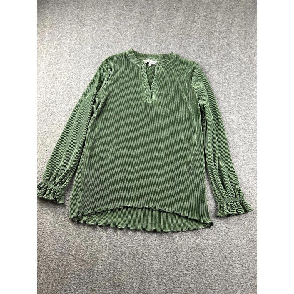 Absolutely Famous Green Velvet Long Sleeve‎ Top Size S